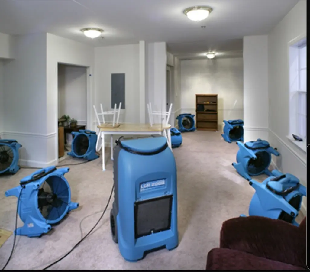 Air movers and dehumidifier setup for Water Extraction & Removal in River Vale