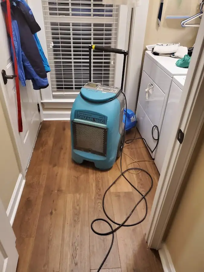 Commercial dehumidifier deployed for Flood Damage Cleanup in River Vale